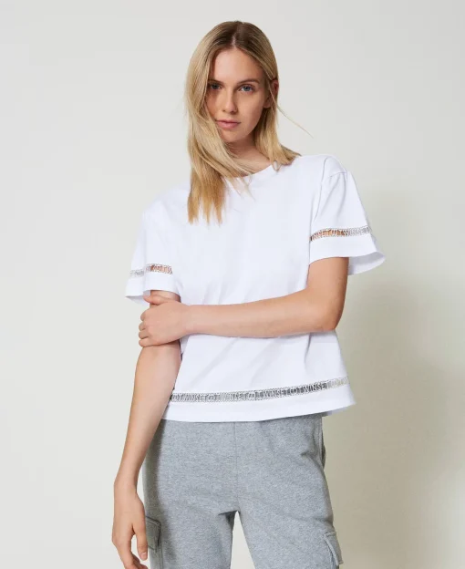 T-shirt Regular Con Logo Ricamato