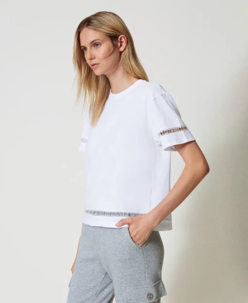 T-shirt Regular Con Logo Ricamato