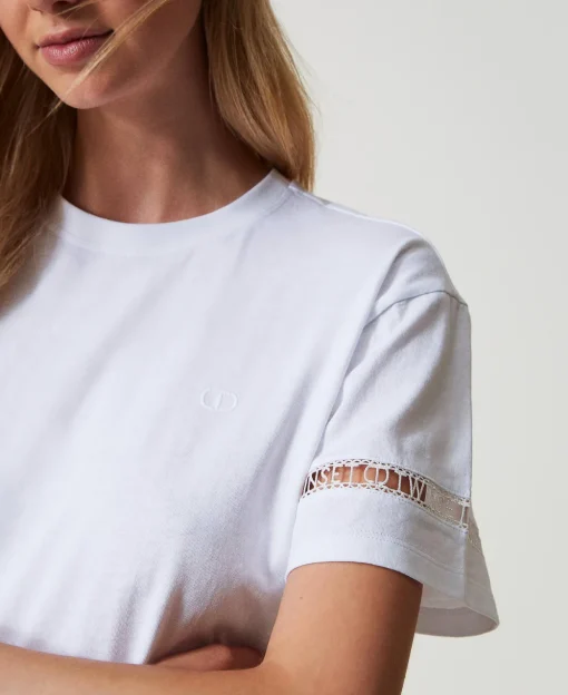 T-shirt Regular Con Logo Ricamato