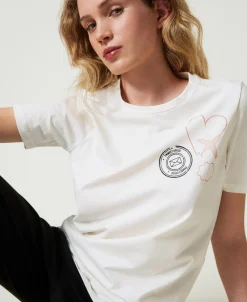 T-shirt Regular Con Stampa Glitter