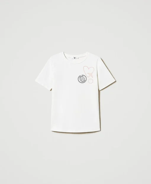 T-shirt Regular Con Stampa Glitter