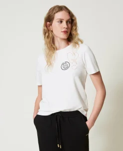 T-shirt Regular Con Stampa Glitter