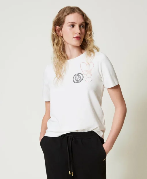 T-shirt Regular Con Stampa Glitter