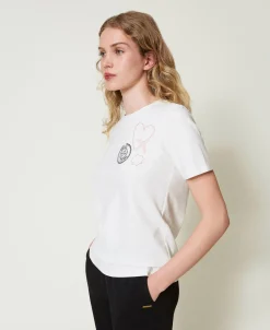 T-shirt Regular Con Stampa Glitter