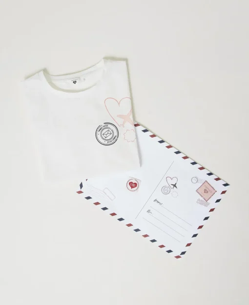 T-shirt Regular Con Stampa Glitter