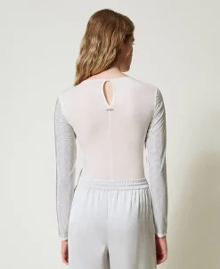 T-shirt Stretch Con Strass All Over