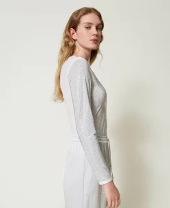 T-shirt Stretch Con Strass All Over