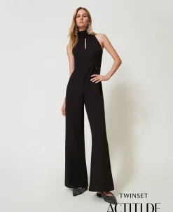 Tuta Halter In Crêpe Cady