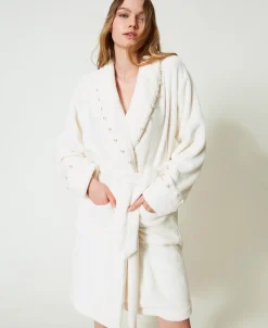 Vestaglia In Faux Fur Con Perle